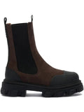 GANNI cleated mid chelsea boots in brown