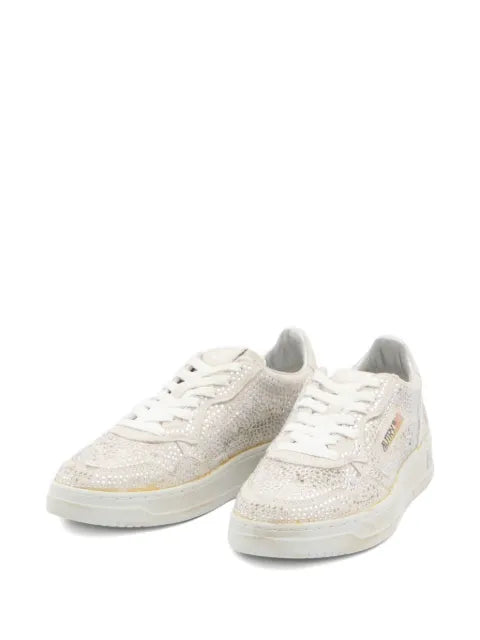 Autry Medalist crystal-embellished suede sneakers