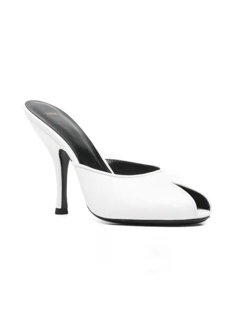 Jude Date mules in white creased leather