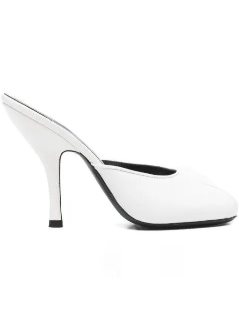 Jude Date mules in white creased leather