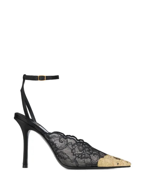 Jimmy Choo Faiz 100 lace metal-toe pumps