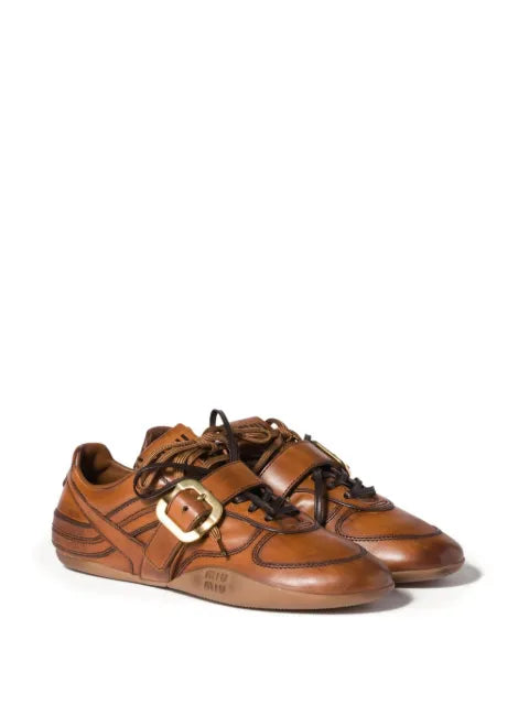 Miu Miu Gymnasium buckle-strap leather sneakers