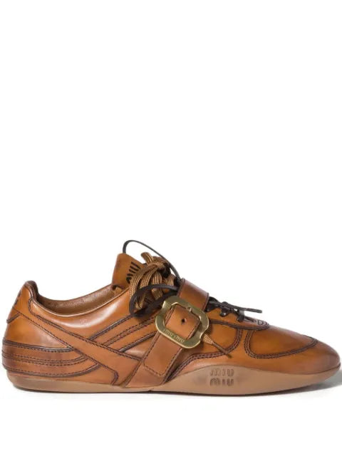 Miu Miu Gymnasium buckle-strap leather sneakers