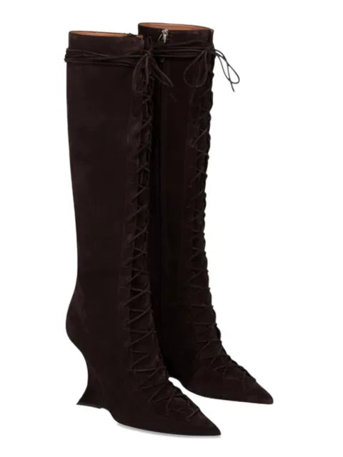 Paris Texas 105 Nina lace-up pointed boots