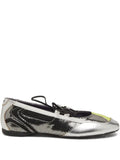 Diesel D-Mile-metallic lace-up ballet flats