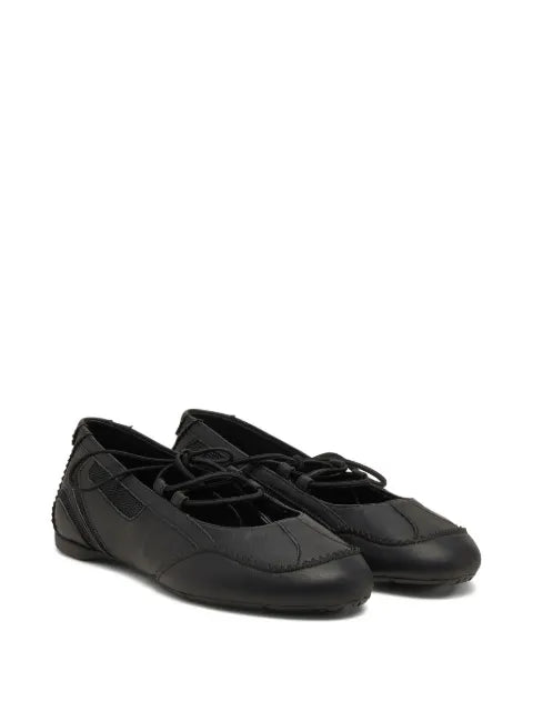 Diesel D-Mile - lace-up ballerina flats in leather and mesh