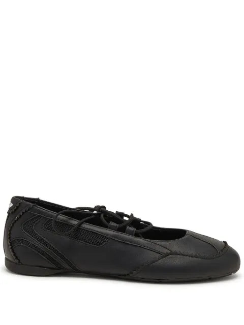 Diesel D-Mile - lace-up ballerina flats in leather and mesh
