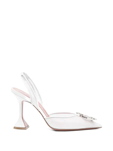 Amina Muaddi Begum mesh embellishment pumps