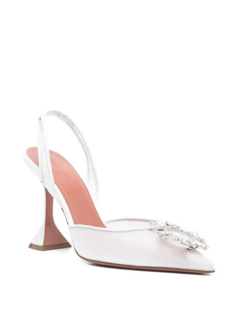 Amina Muaddi Begum mesh embellishment pumps