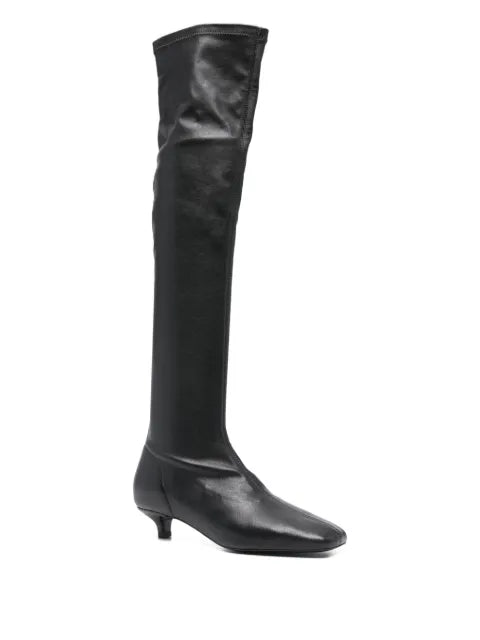 TOTEME Day nappa knee-high boots black