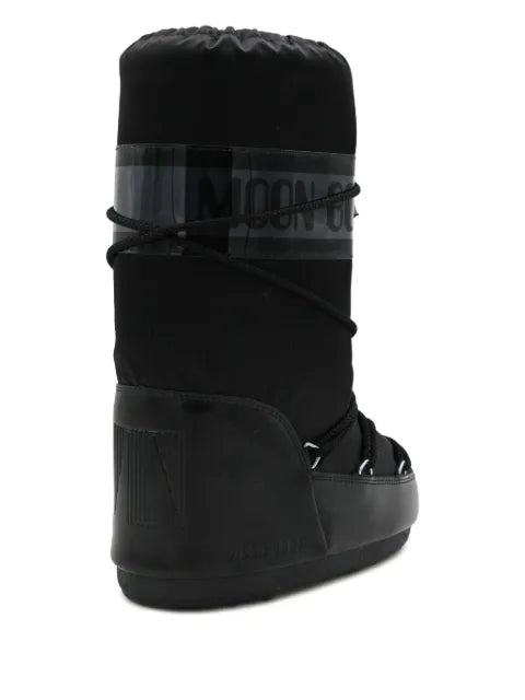 Moon Boot Icon Glance black satin boots