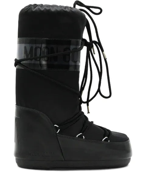 Moon Boot Icon Glance black satin boots