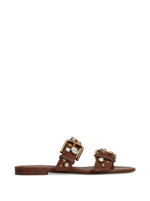 Dolce & Gabbana cowhide embellished flat slippers