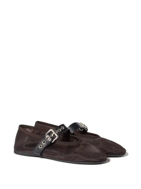Miu Miu mesh fabric ballerinas