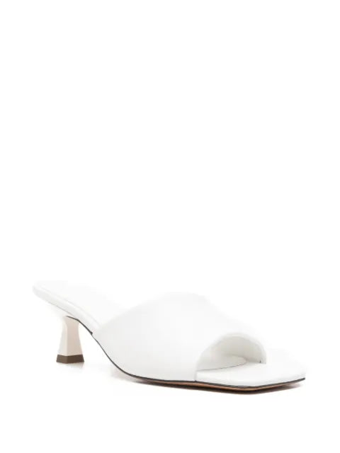 SANDRO smooth leather heeled mules