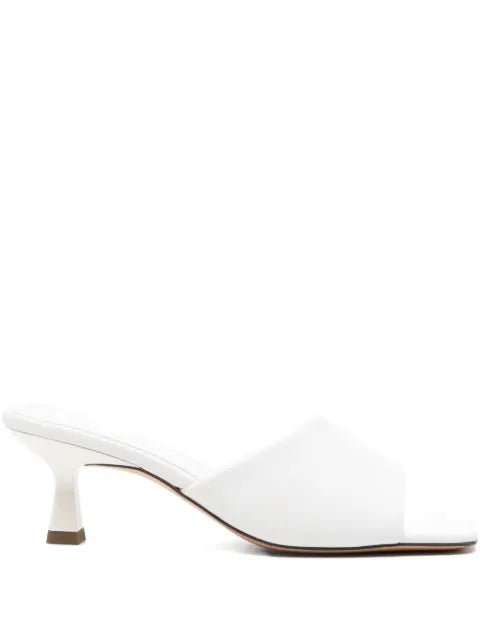 SANDRO smooth leather heeled mules
