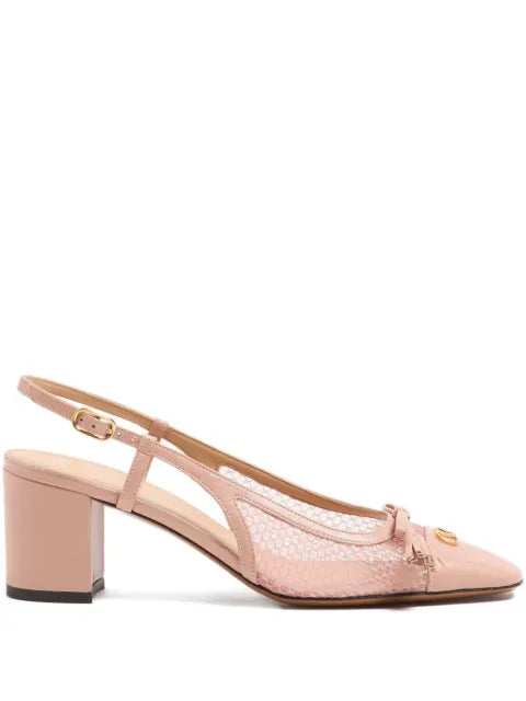 Valentino Garavani Valet Du Roi slingback pumps in mesh and kidskin 60mm