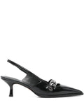 Maje leather pumps with eyelet strap
