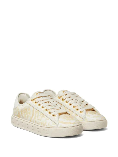 Versace Greca printed canvas sneakers