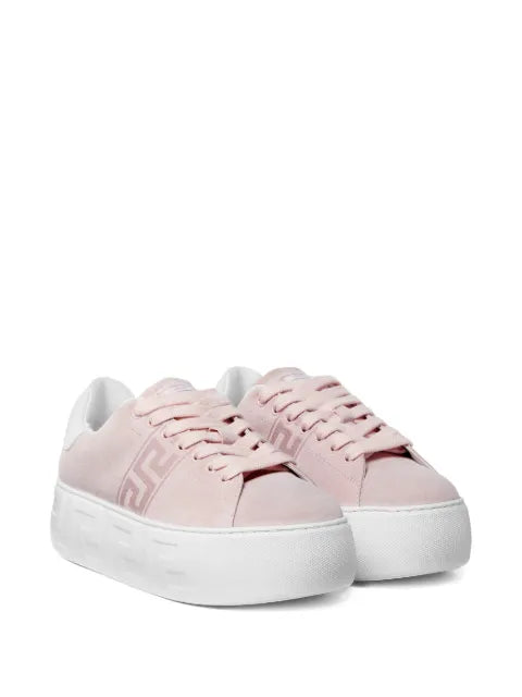 Versace la Greca suede platform sneakers