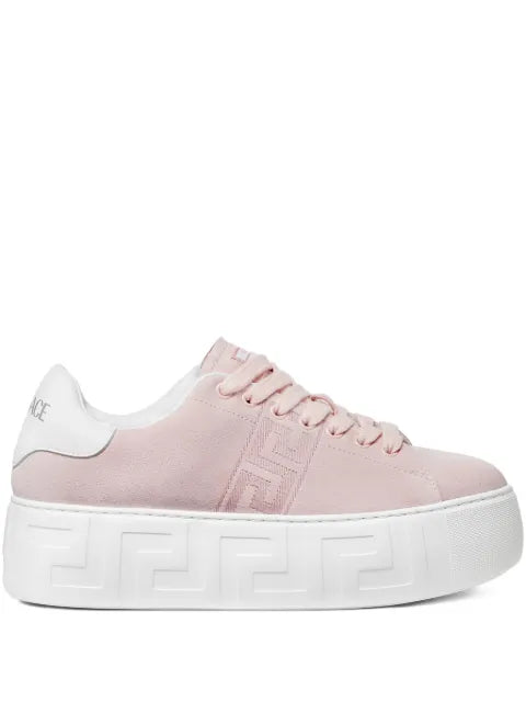 Versace la Greca suede platform sneakers