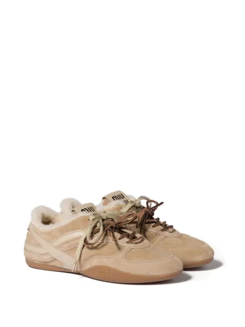 Miu Miu shearling-lined suede sneakers