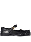 Miu Miu leather loafers with strap