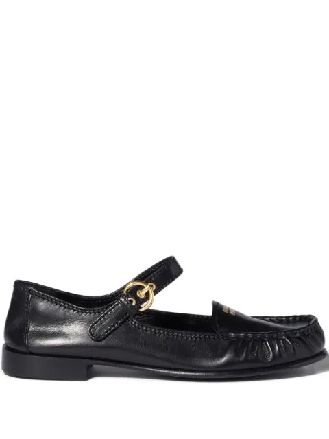 Miu Miu leather loafers with strap