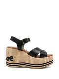 Chloé logo-embroidered platform wedge sandals