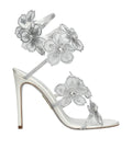 René Caovilla Satin Floral Cleo Sandals 105
