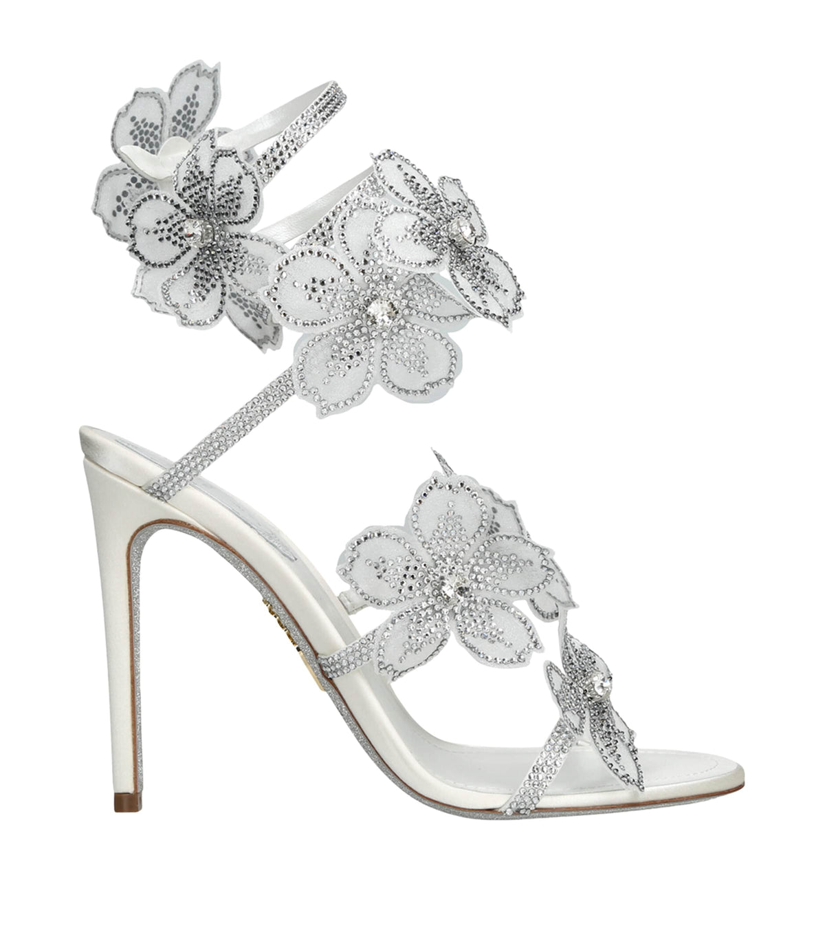 René Caovilla Satin Floral Cleo Sandals 105