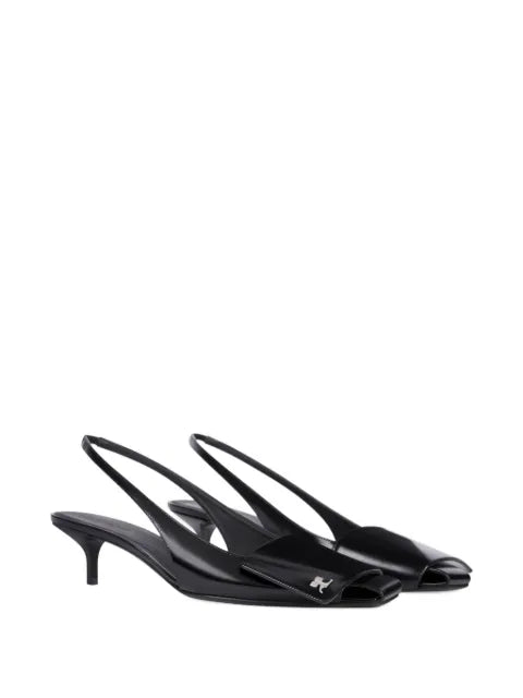 Courrèges Fold leather slingbacks