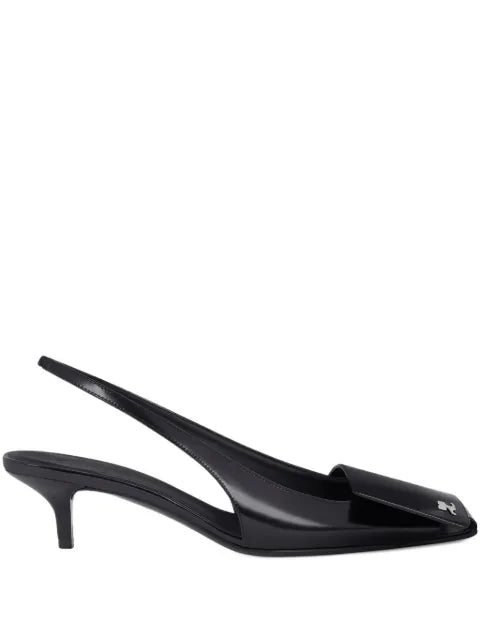 Courrèges Fold leather slingbacks