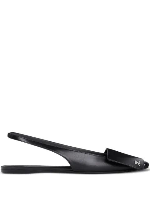 Courrèges Fold leather slingback ballet flats