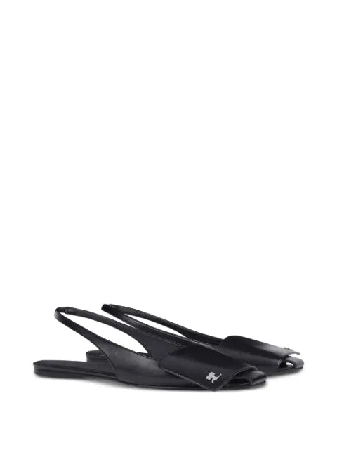 Courrèges Fold leather slingback ballet flats