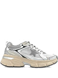 Golden Goose Lightstar trainers in gray mesh and silver nappa leather with gray TPU star