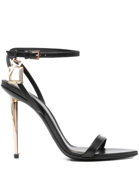 TOM FORD shiny leather Padlock pointy naked sandals