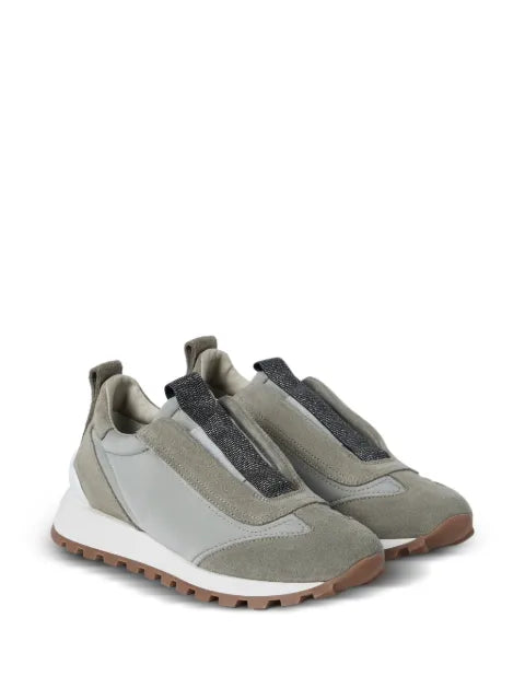 Brunello Cucinelli suede-panel slip-on sneakers