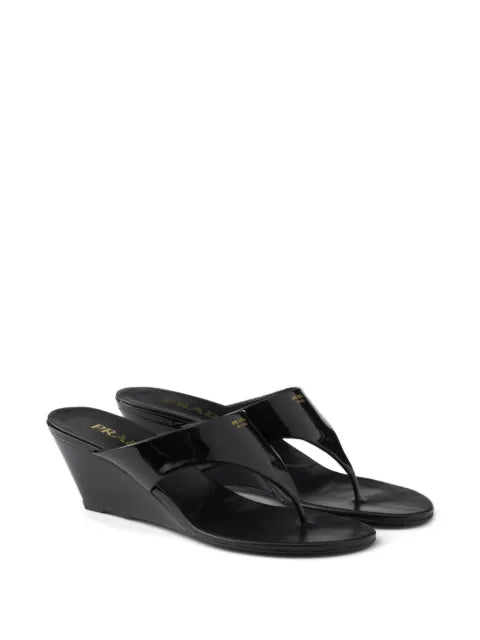 Prada patent leather thong sandals