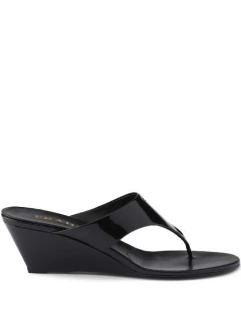 Prada patent leather thong sandals