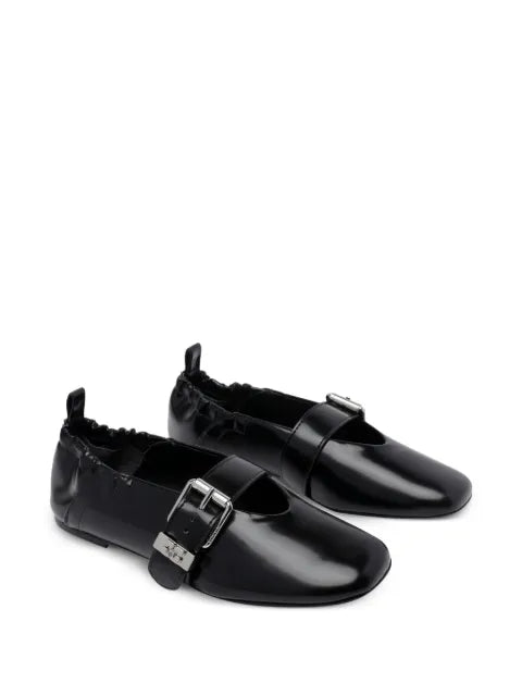 GANNI Sue buckle-detail ballet flats