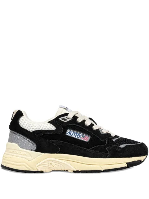 Autry Hyperway sneakers in black and silver-tone suede and mesh
