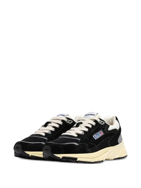 Autry Hyperway sneakers in black and silver-tone suede and mesh