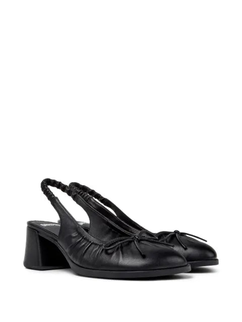 Camper leather bow-detail pumps