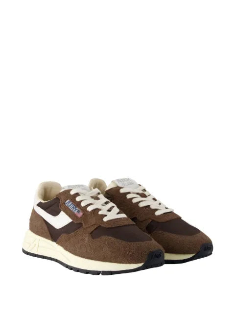 Autry Reelwind low sneakers in popcorn and vapor nylon and suede