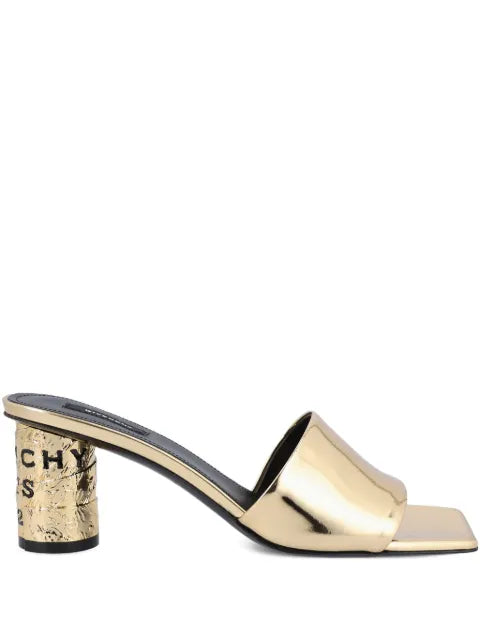 Givenchy Tape heeled mules in mirror effect leather