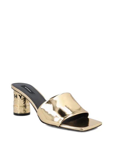 Givenchy Tape heeled mules in mirror effect leather