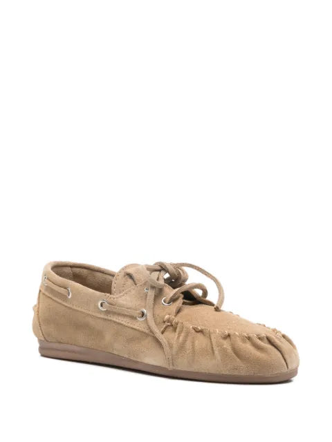 ALOHAS Rowan beige suede tie loafers
