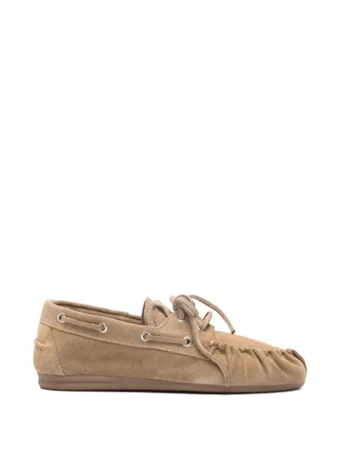 ALOHAS Rowan beige suede tie loafers