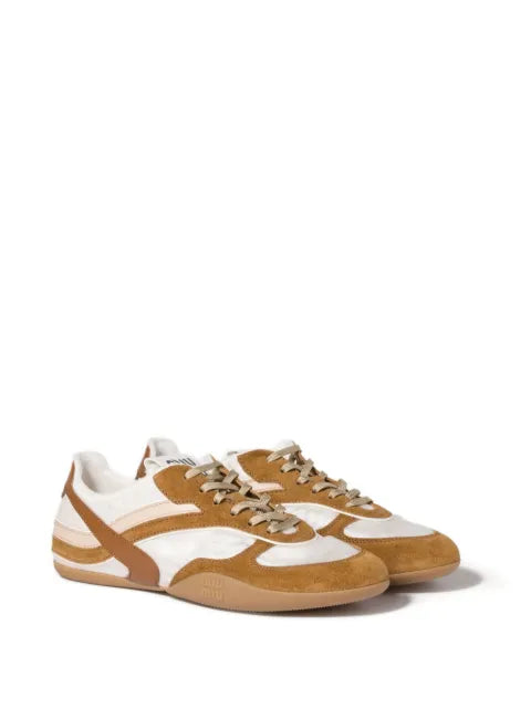 Miu Miu Gymnasium technical fabric and suede sneakers